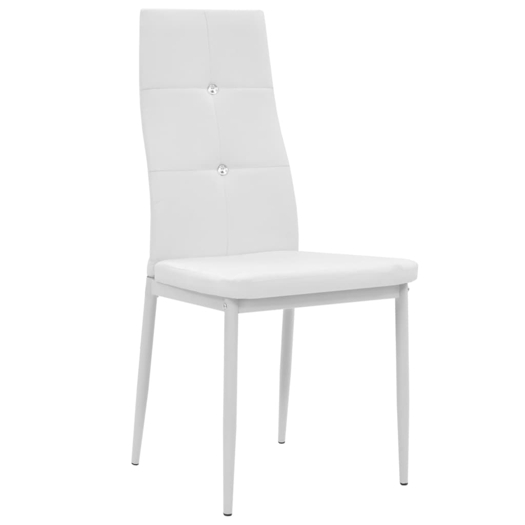 Eetkamerstoelen 6 st kunstleer wit Eetkamerstoelen | Creëer jouw Trendy Thuis | Gratis bezorgd & Retour | Trendy.nl