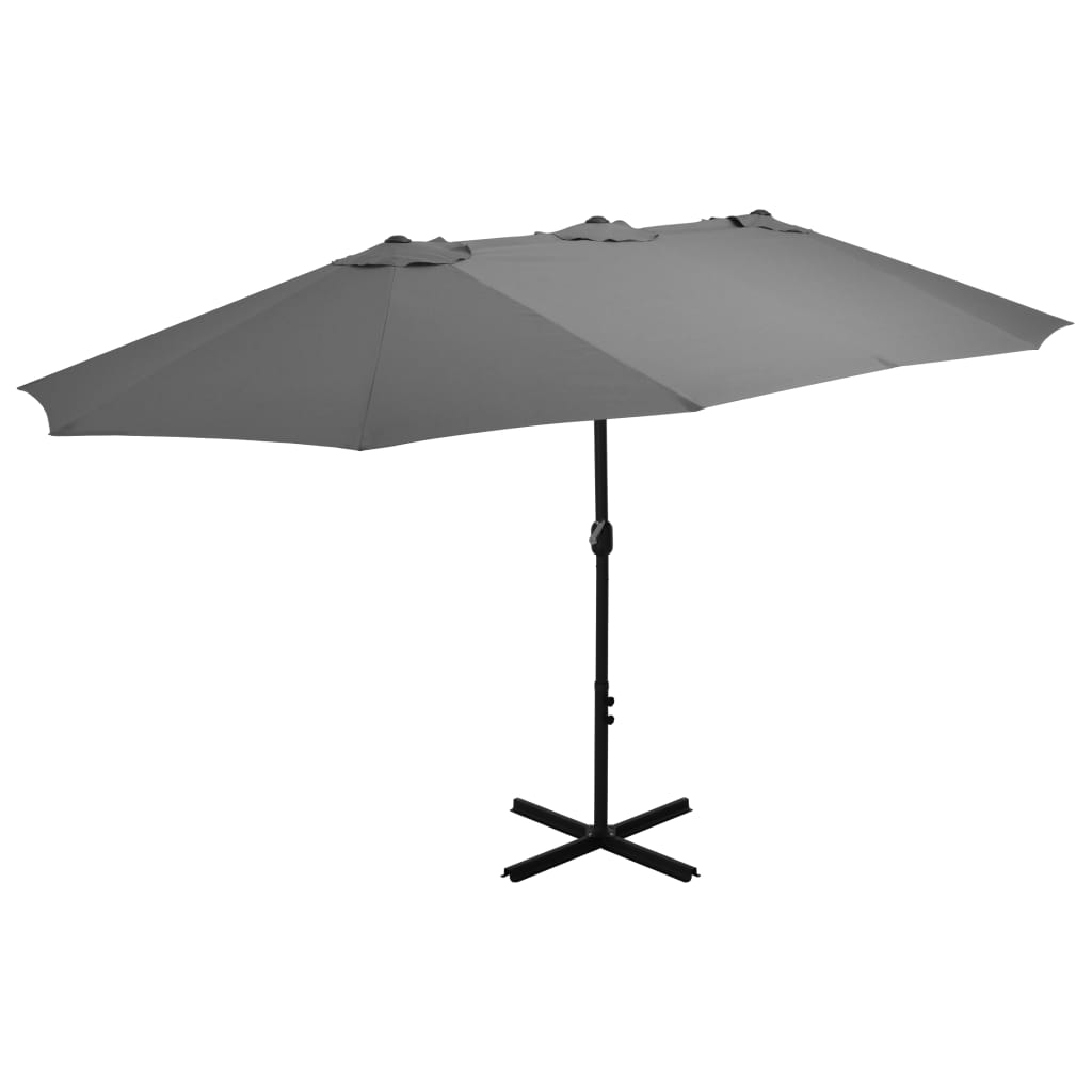 Parasol met aluminium paal 460x270 cm antraciet Parasols en zonneschermen | Creëer jouw Trendy Thuis | Gratis bezorgd & Retour | Trendy.nl