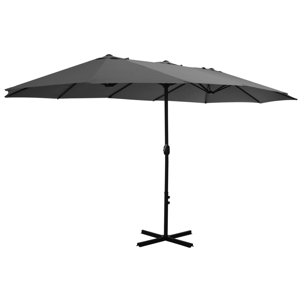 Parasol met aluminium paal 460x270 cm antraciet Parasols en zonneschermen | Creëer jouw Trendy Thuis | Gratis bezorgd & Retour | Trendy.nl