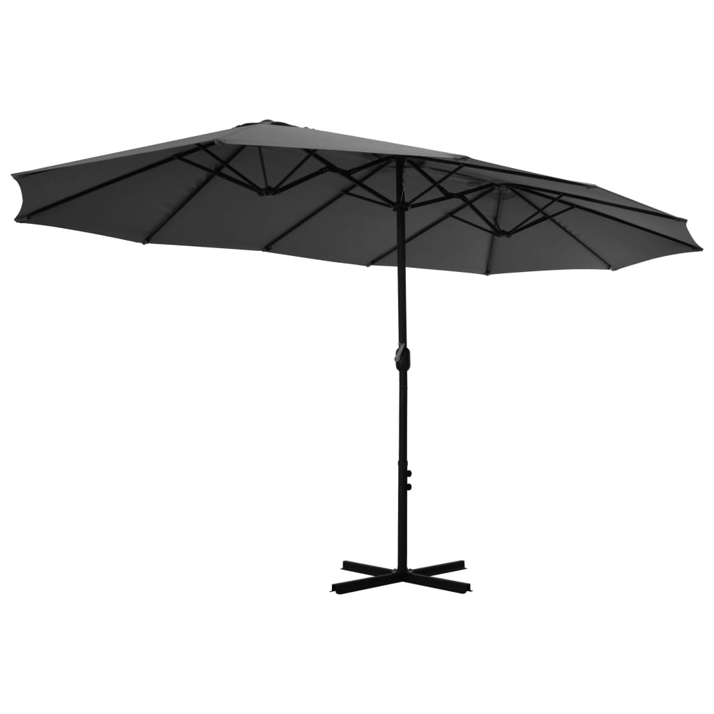 Parasol met aluminium paal 460x270 cm antraciet Parasols en zonneschermen | Creëer jouw Trendy Thuis | Gratis bezorgd & Retour | Trendy.nl