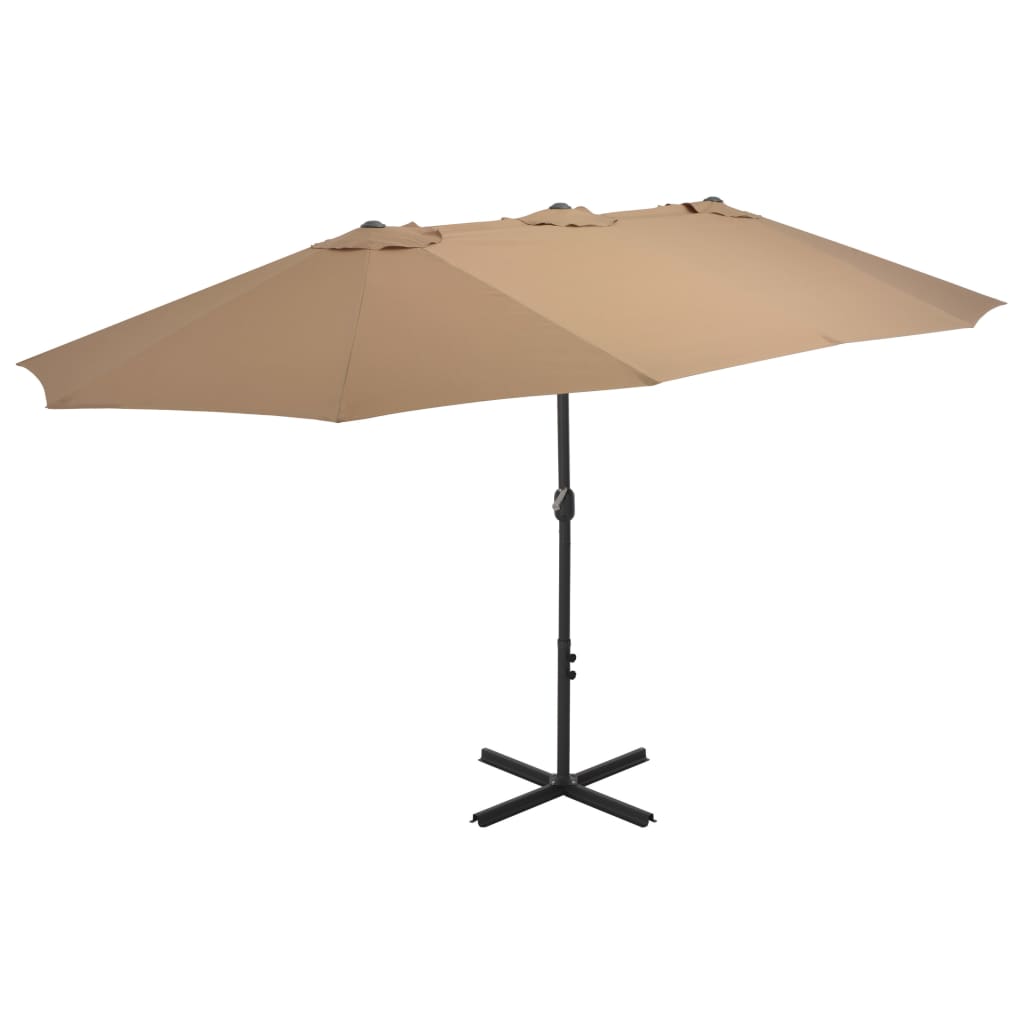 Parasol met aluminium paal 460x270 cm taupe Parasols en zonneschermen | Creëer jouw Trendy Thuis | Gratis bezorgd & Retour | Trendy.nl