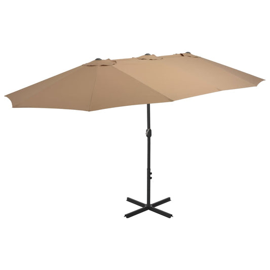 Parasol met aluminium paal 460x270 cm taupe Parasols en zonneschermen | Creëer jouw Trendy Thuis | Gratis bezorgd & Retour | Trendy.nl