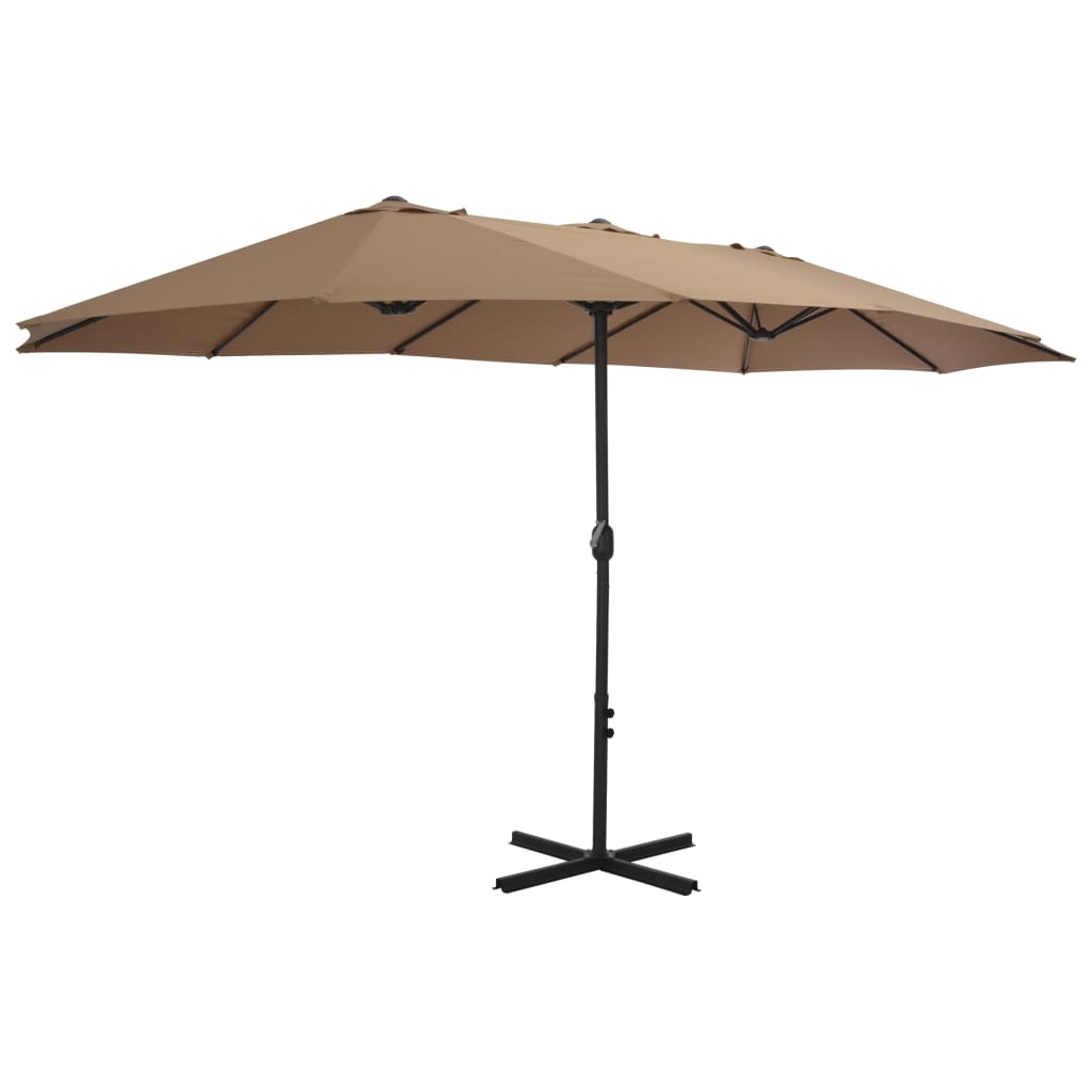 Parasol met aluminium paal 460x270 cm taupe Parasols en zonneschermen | Creëer jouw Trendy Thuis | Gratis bezorgd & Retour | Trendy.nl