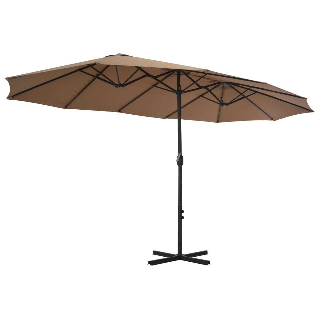 Parasol met aluminium paal 460x270 cm taupe Parasols en zonneschermen | Creëer jouw Trendy Thuis | Gratis bezorgd & Retour | Trendy.nl