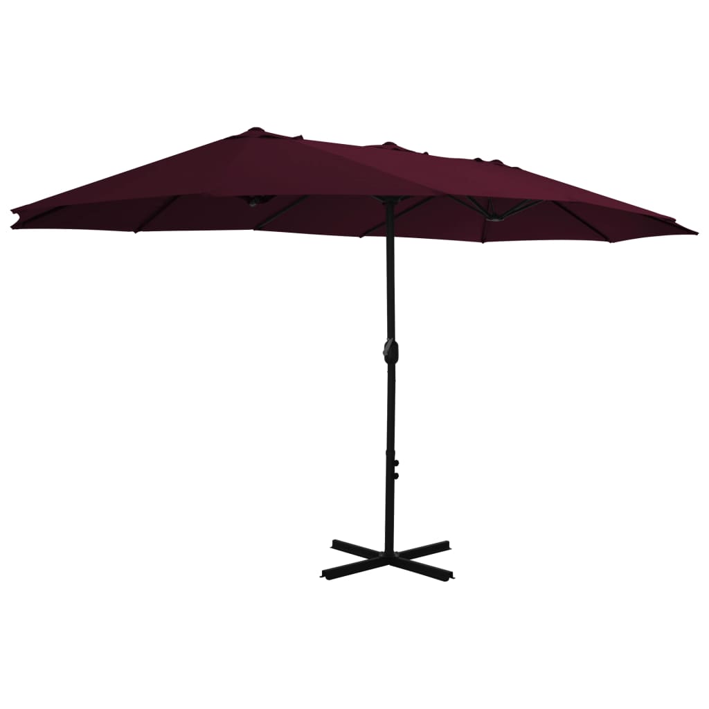 Parasol met aluminium paal 460x270 cm bordeauxrood Parasols en zonneschermen | Creëer jouw Trendy Thuis | Gratis bezorgd & Retour | Trendy.nl