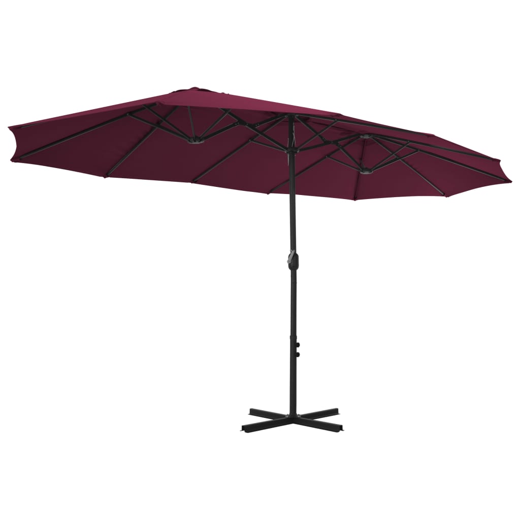 Parasol met aluminium paal 460x270 cm bordeauxrood Parasols en zonneschermen | Creëer jouw Trendy Thuis | Gratis bezorgd & Retour | Trendy.nl