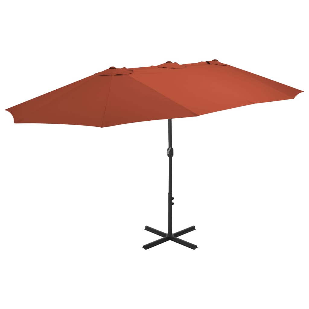 Parasol met aluminium paal 460x270 cm terracotta Parasols en zonneschermen | Creëer jouw Trendy Thuis | Gratis bezorgd & Retour | Trendy.nl