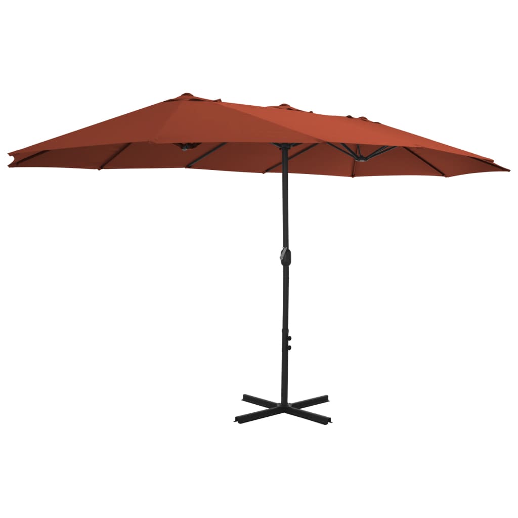 Parasol met aluminium paal 460x270 cm terracotta Parasols en zonneschermen | Creëer jouw Trendy Thuis | Gratis bezorgd & Retour | Trendy.nl