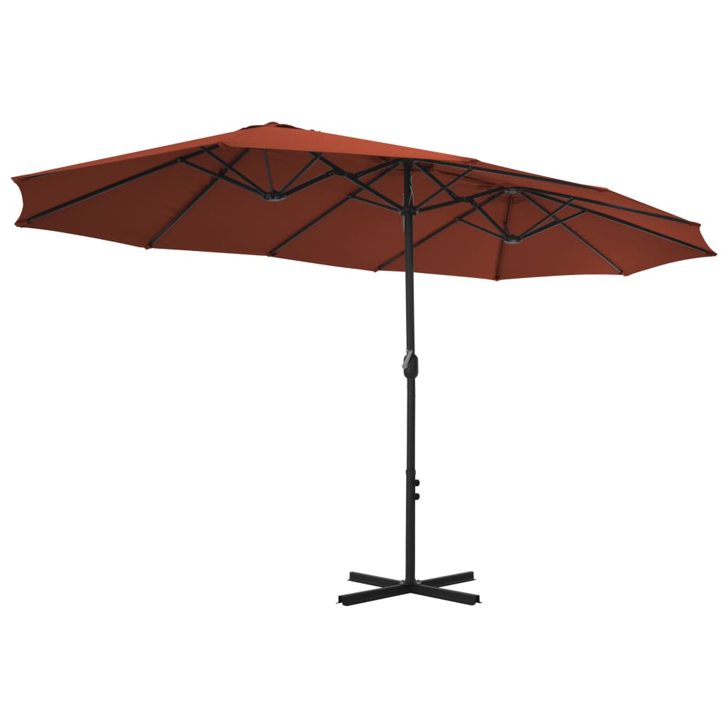 Parasol met aluminium paal 460x270 cm terracotta Parasols en zonneschermen | Creëer jouw Trendy Thuis | Gratis bezorgd & Retour | Trendy.nl