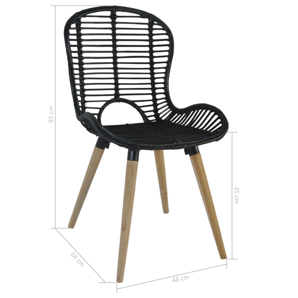 Eetkamerstoelen 6 st natuurlijk rattan zwart Eetkamerstoelen | Creëer jouw Trendy Thuis | Gratis bezorgd & Retour | Trendy.nl