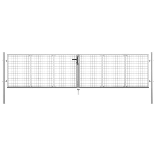 Poort 415x125 cm gegalvaniseerd staal zilverkleurig Poorten | Creëer jouw Trendy Thuis | Gratis bezorgd & Retour | Trendy.nl