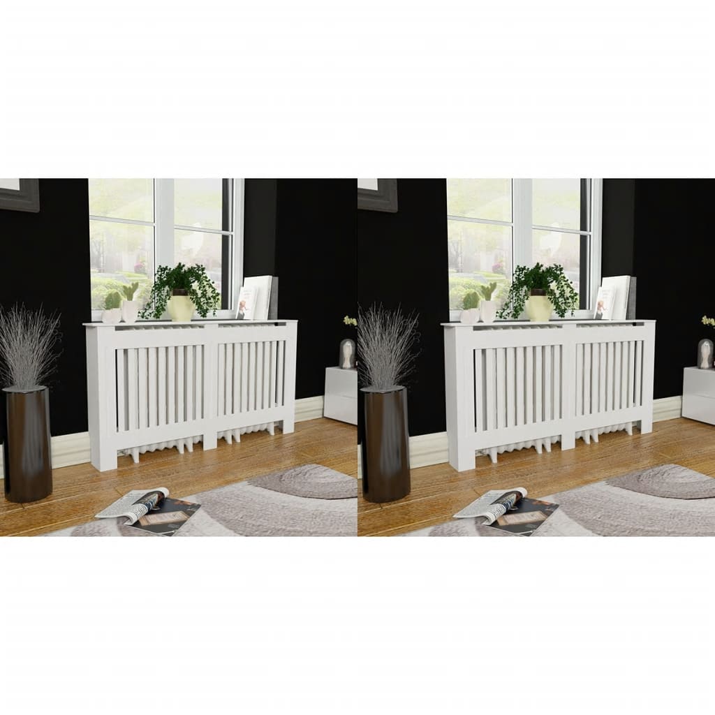 Radiatorombouw 2 st 152 cm MDF wit Accessoires voor radiators | Creëer jouw Trendy Thuis | Gratis bezorgd & Retour | Trendy.nl