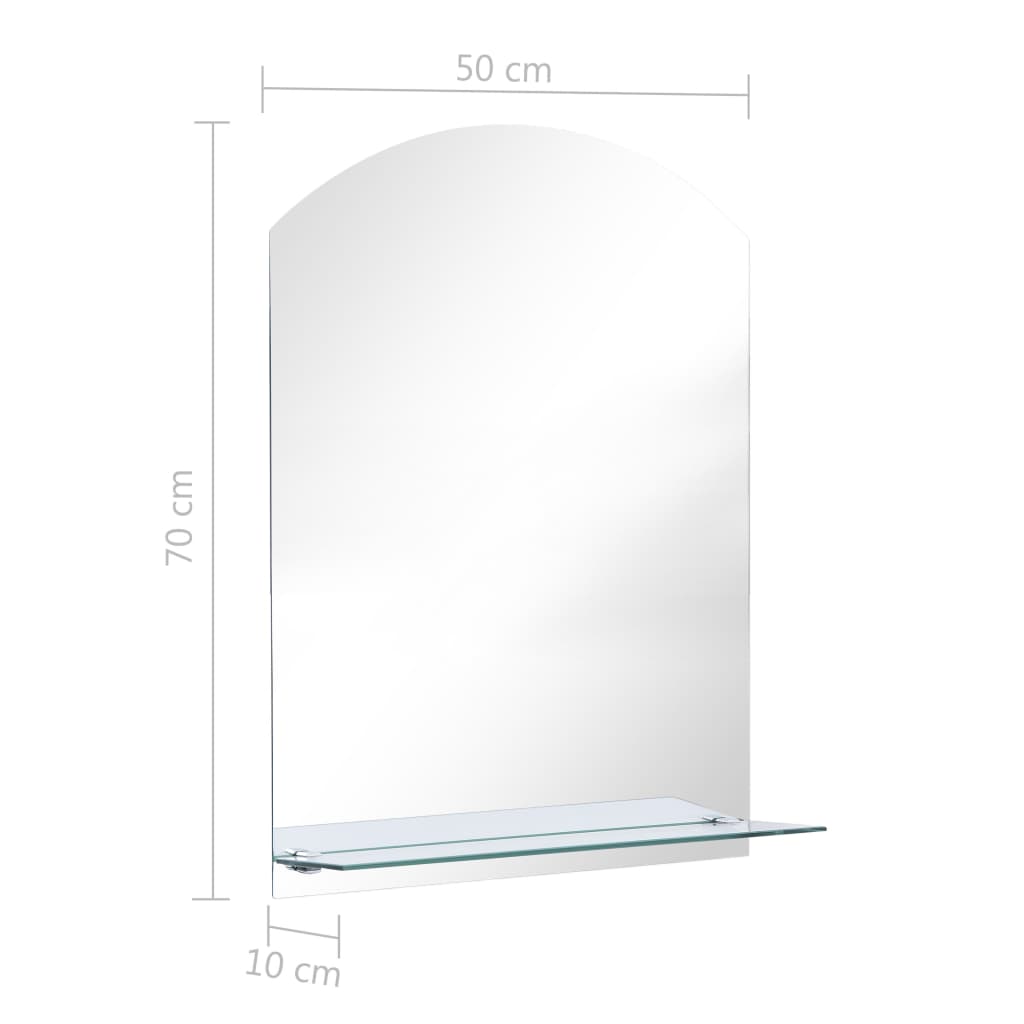 Wandspiegel met schap 50x70 cm gehard glas Spiegels | Creëer jouw Trendy Thuis | Gratis bezorgd & Retour | Trendy.nl