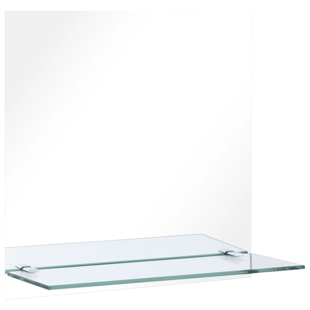 Wandspiegel met schap 50x50 cm gehard glas