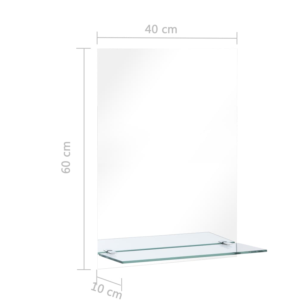 Wandspiegel met schap 40x60 cm gehard glas