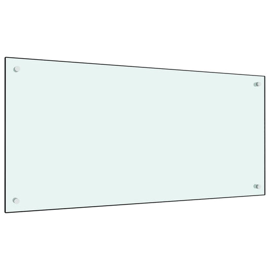 vidaXL Spatscherm keuken 100x50 cm gehard glas wit