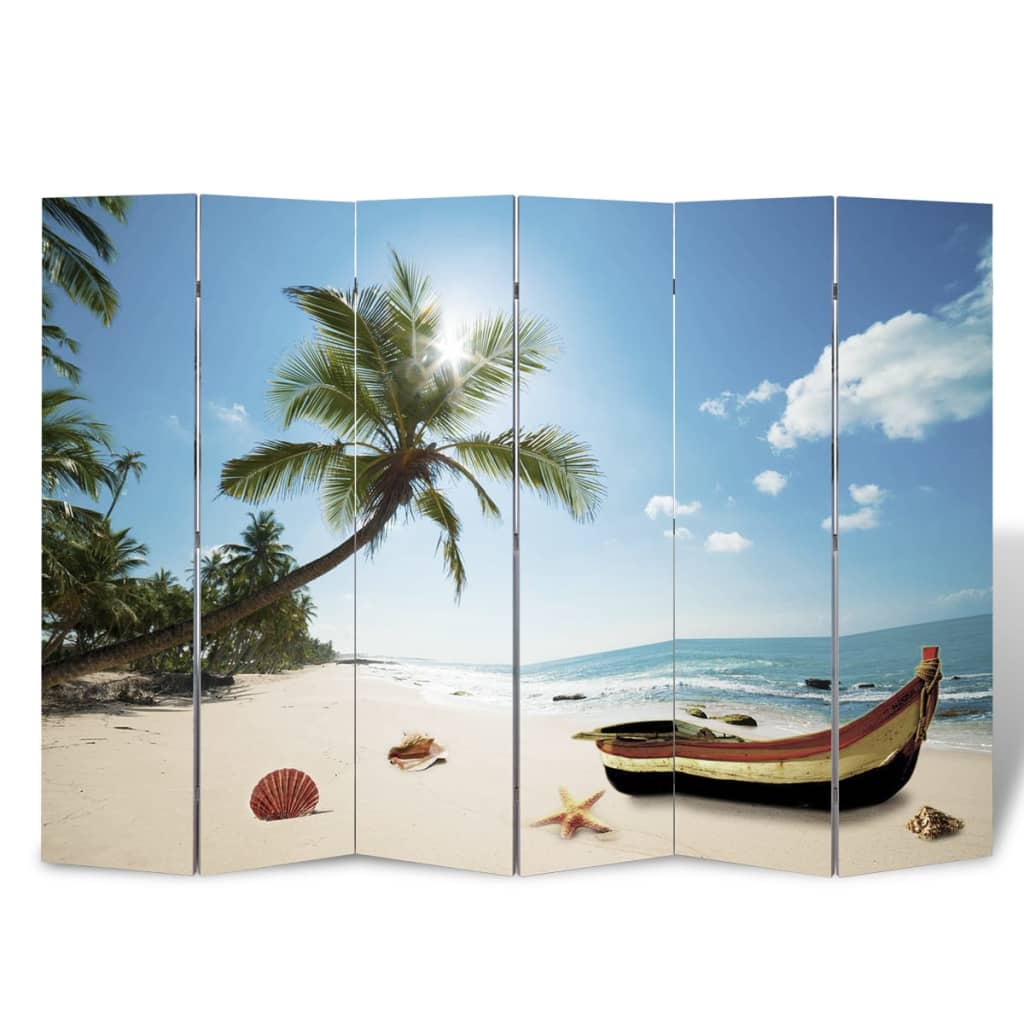 Kamerscherm inklapbaar strand 217x170 cm Kamerschermen | Creëer jouw Trendy Thuis | Gratis bezorgd & Retour | Trendy.nl