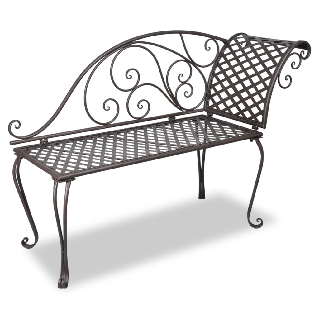 Chaise longue 128 cm staal antiekbruin Tuinbanken | Creëer jouw Trendy Thuis | Gratis bezorgd & Retour | Trendy.nl