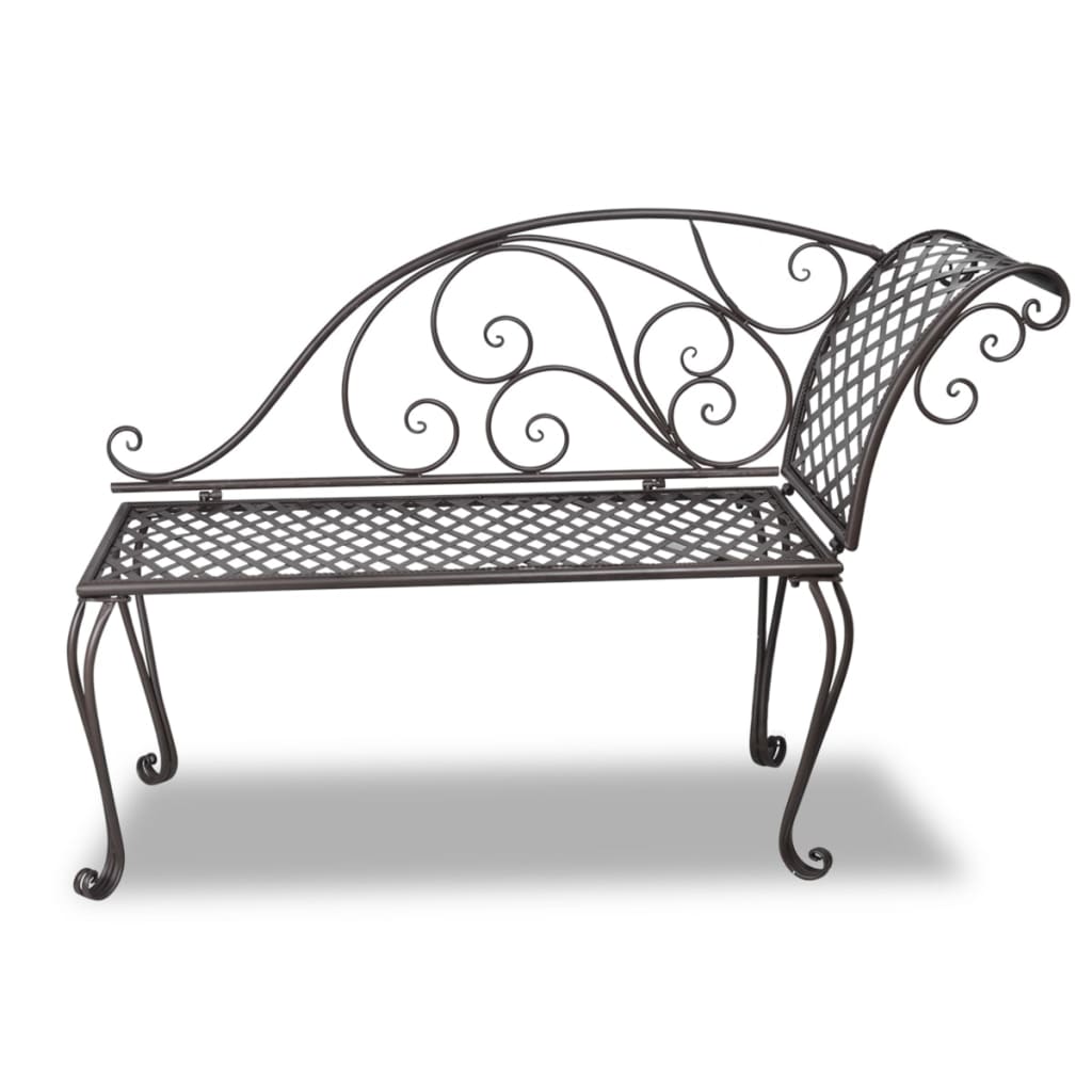 Chaise longue 128 cm staal antiekbruin Tuinbanken | Creëer jouw Trendy Thuis | Gratis bezorgd & Retour | Trendy.nl