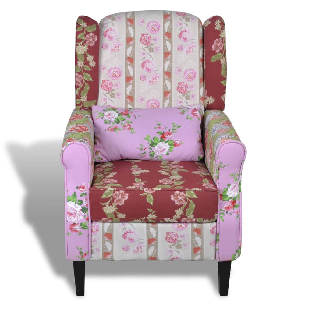 Fauteuil met patchwork ontwerp stof