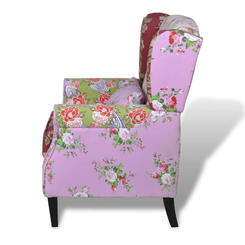 Fauteuil met patchwork ontwerp stof