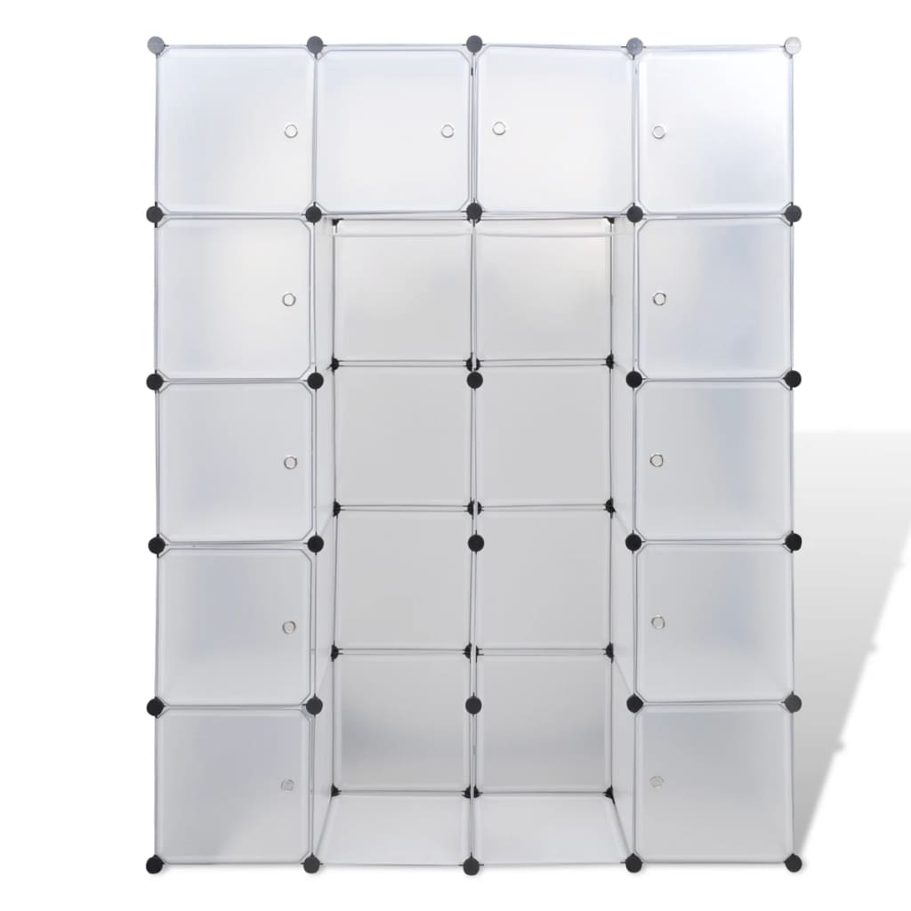 Modulaire kast met 14 compartimenten wit 37 x 146 x 180,5 cm Kledingkasten | Creëer jouw Trendy Thuis | Gratis bezorgd & Retour | Trendy.nl