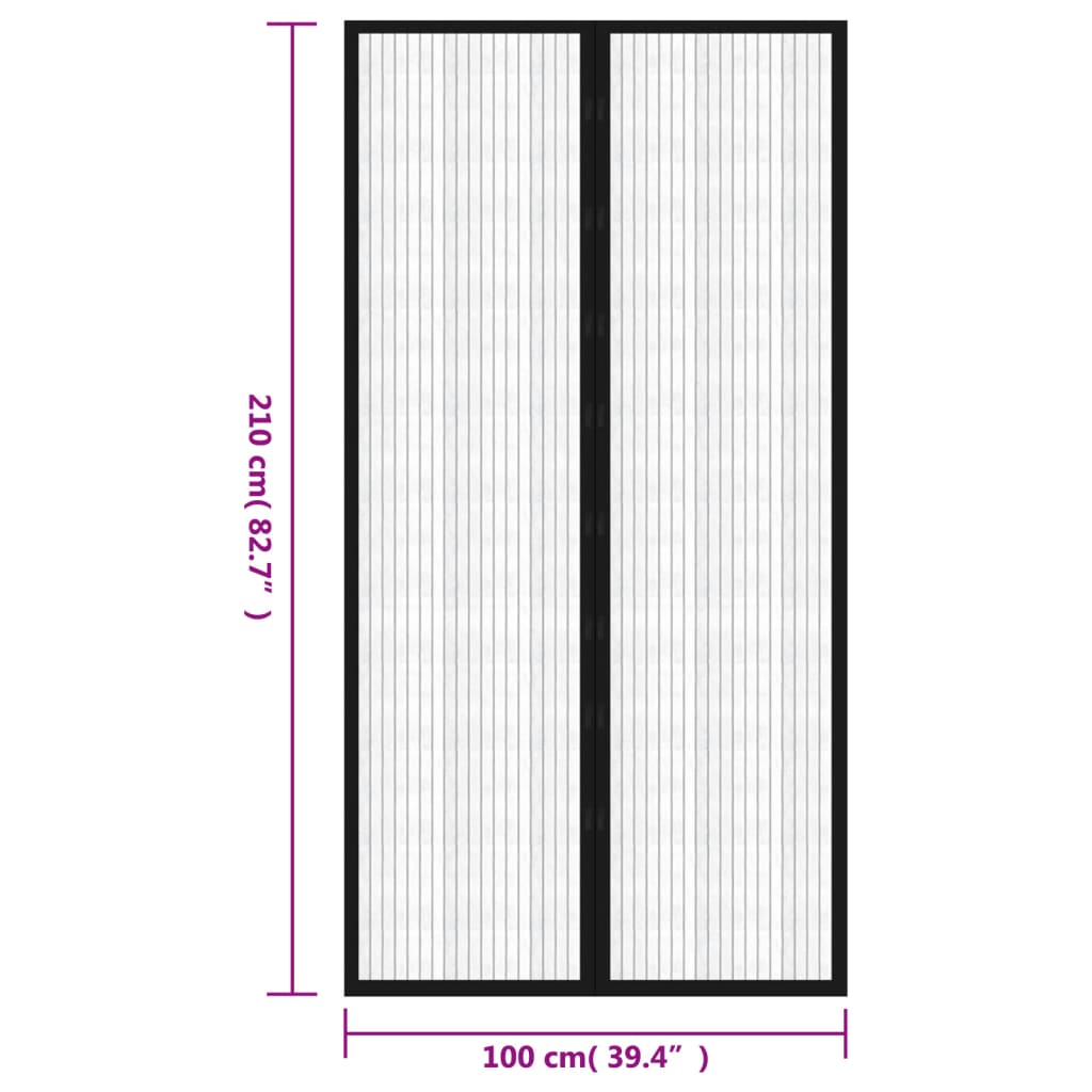 Insectendeurgordijnen 2 st magnetisch 210x100 cm zwart Raamhorren | Creëer jouw Trendy Thuis | Gratis bezorgd & Retour | Trendy.nl