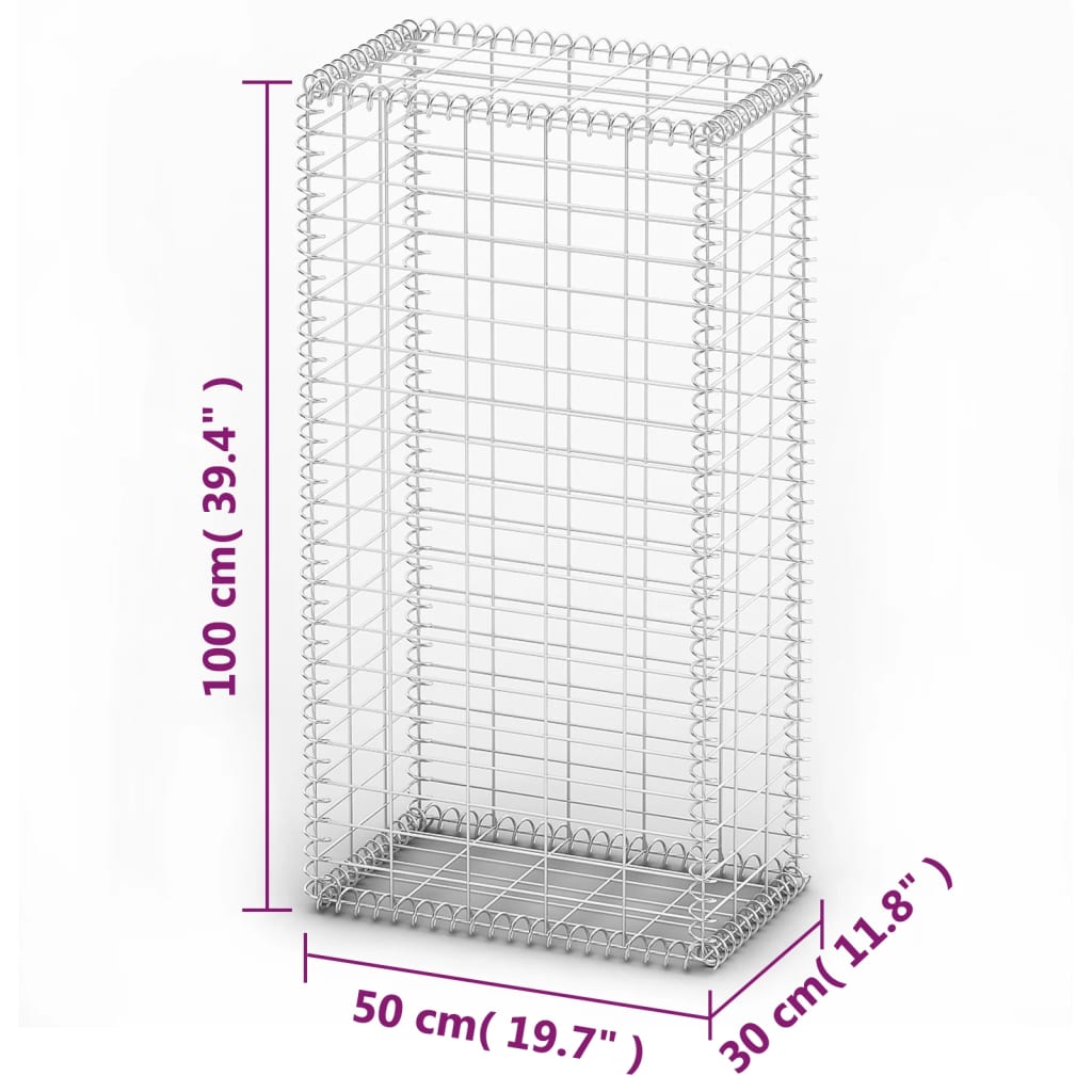 Schanskorf met deksels 100x50x30 cm gegalvaniseerd draad Schuttingen & hekwerken | Creëer jouw Trendy Thuis | Gratis bezorgd & Retour | Trendy.nl