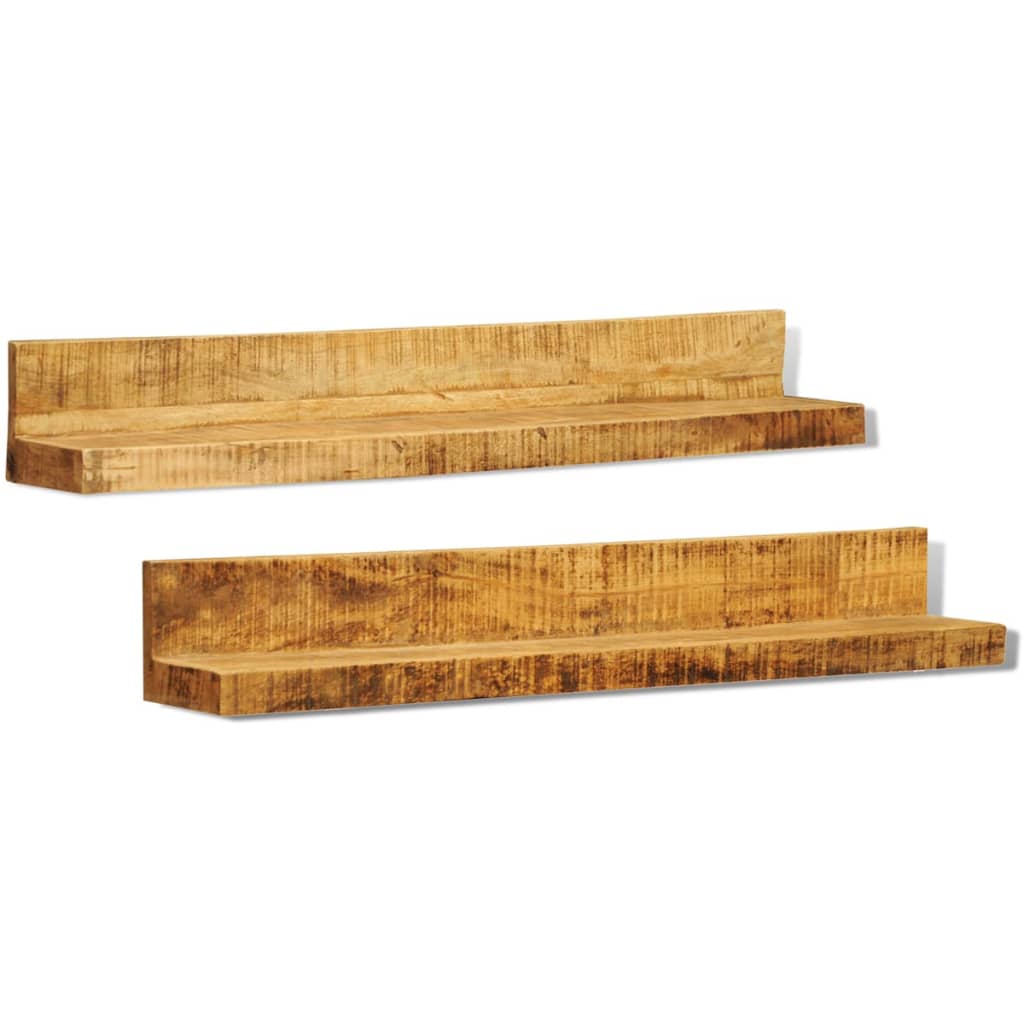 Wandschappen 2 st massief hout Wandplanken | Creëer jouw Trendy Thuis | Gratis bezorgd & Retour | Trendy.nl