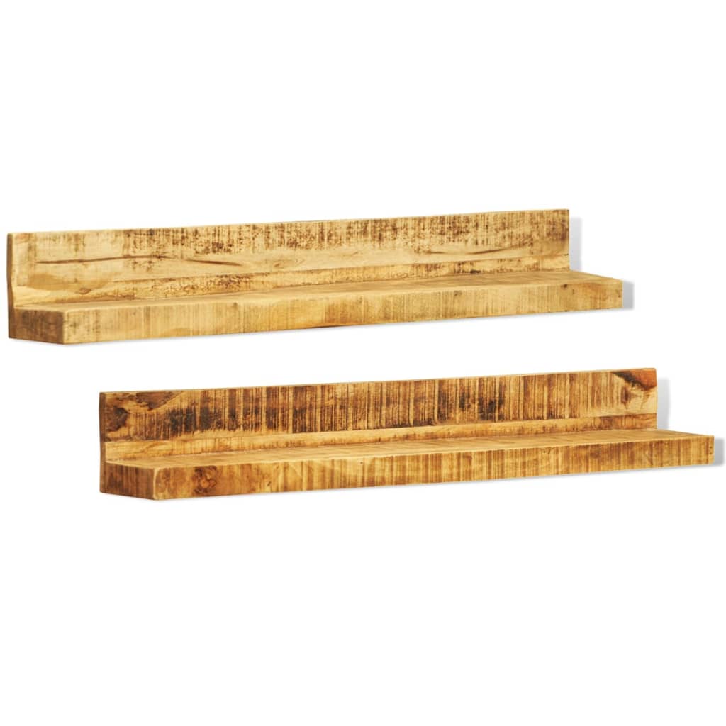 Wandschappen 2 st massief hout Wandplanken | Creëer jouw Trendy Thuis | Gratis bezorgd & Retour | Trendy.nl