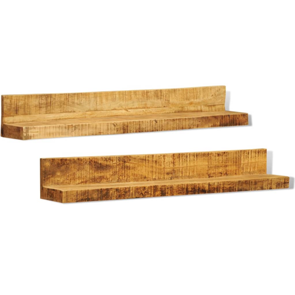 Wandschappen 2 st massief hout Wandplanken | Creëer jouw Trendy Thuis | Gratis bezorgd & Retour | Trendy.nl