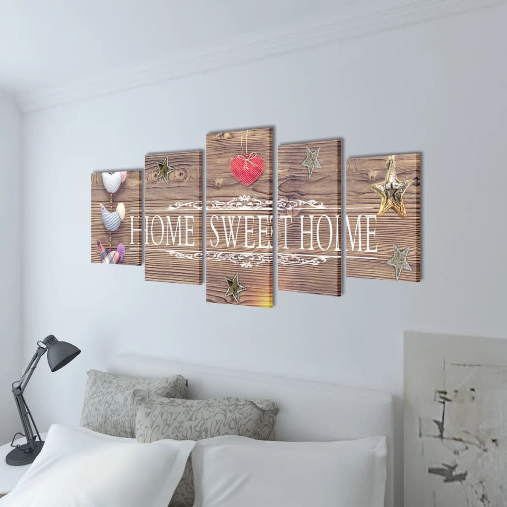 Canvas muurdruk print set home sweet home 100 x 50 cm Posters, prenten & kunstwerken | Creëer jouw Trendy Thuis | Gratis bezorgd & Retour | Trendy.nl