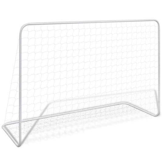 Voetbaldoel met net 182x61x122 cm staal wit Voetbaldoelen & -netten | Creëer jouw Trendy Thuis | Gratis bezorgd & Retour | Trendy.nl