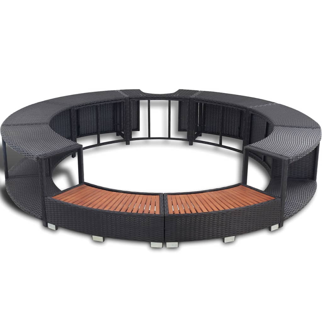 Hottub-ombouw poly rattan zwart Accessoires voor zwembaden & spa's | Creëer jouw Trendy Thuis | Gratis bezorgd & Retour | Trendy.nl