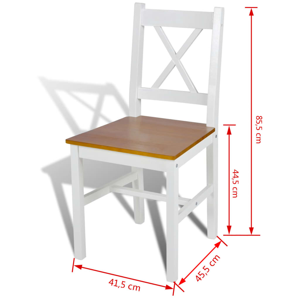 Eetkamerstoelen 6 st grenenhout wit Eetkamerstoelen | Creëer jouw Trendy Thuis | Gratis bezorgd & Retour | Trendy.nl