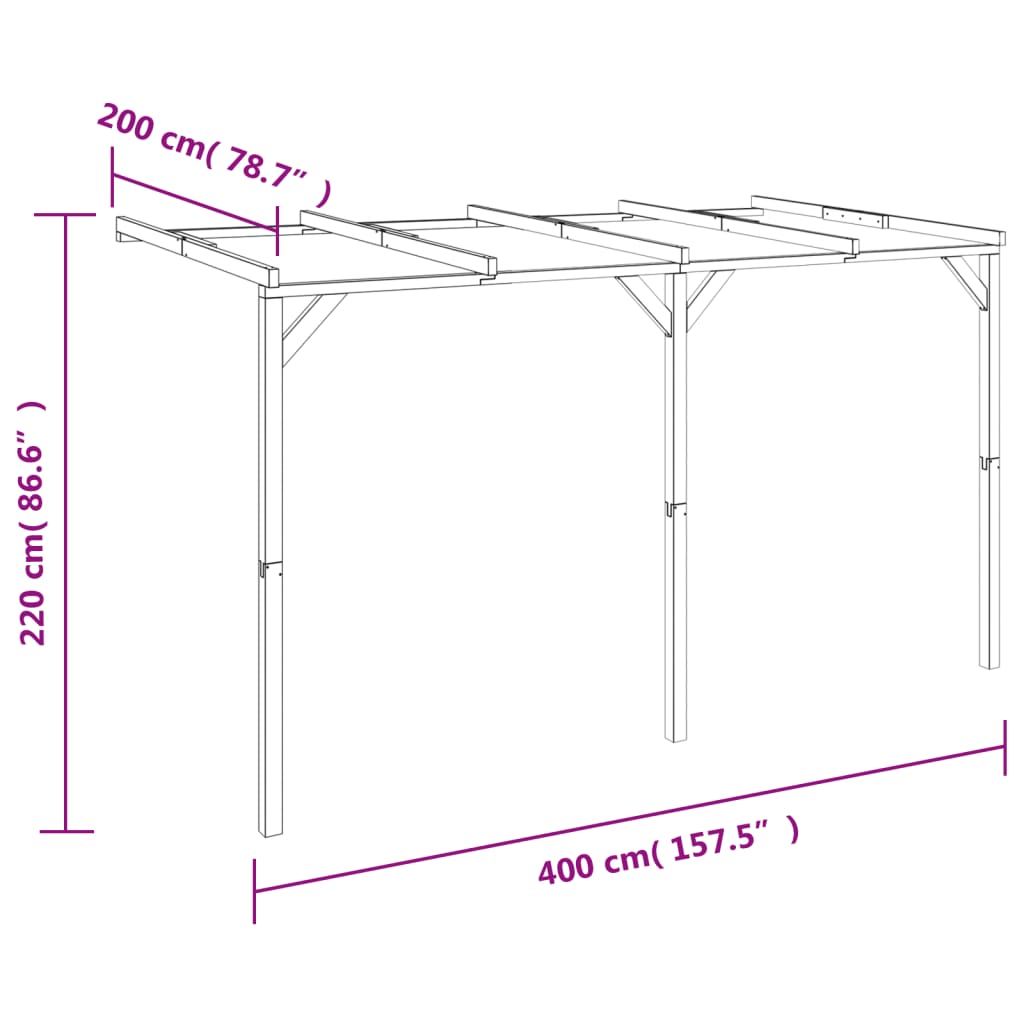 Pergola 2x4x2,2 m hout Tuinbogen, latwerk & pergola's | Creëer jouw Trendy Thuis | Gratis bezorgd & Retour | Trendy.nl