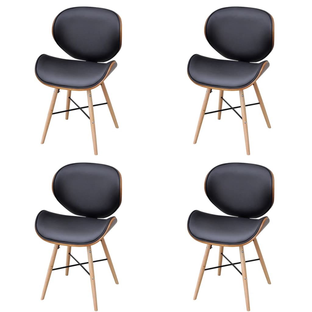 Eetkamerstoelen 4 st gebogen hout en kunstleer Eetkamerstoelen | Creëer jouw Trendy Thuis | Gratis bezorgd & Retour | Trendy.nl