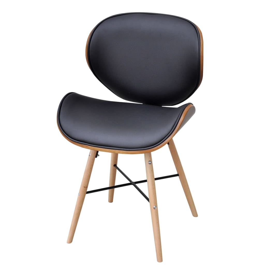 Eetkamerstoelen 4 st gebogen hout en kunstleer Eetkamerstoelen | Creëer jouw Trendy Thuis | Gratis bezorgd & Retour | Trendy.nl