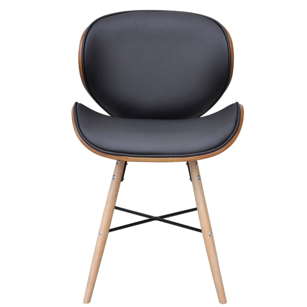 Eetkamerstoelen 4 st gebogen hout en kunstleer Eetkamerstoelen | Creëer jouw Trendy Thuis | Gratis bezorgd & Retour | Trendy.nl