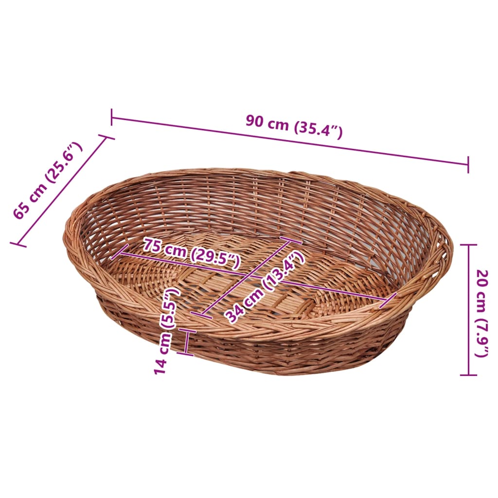 Hondenmand/huisdierenbed 90 cm natuurlijk wilgen Hondenmanden & -kussens | Creëer jouw Trendy Thuis | Gratis bezorgd & Retour | Trendy.nl