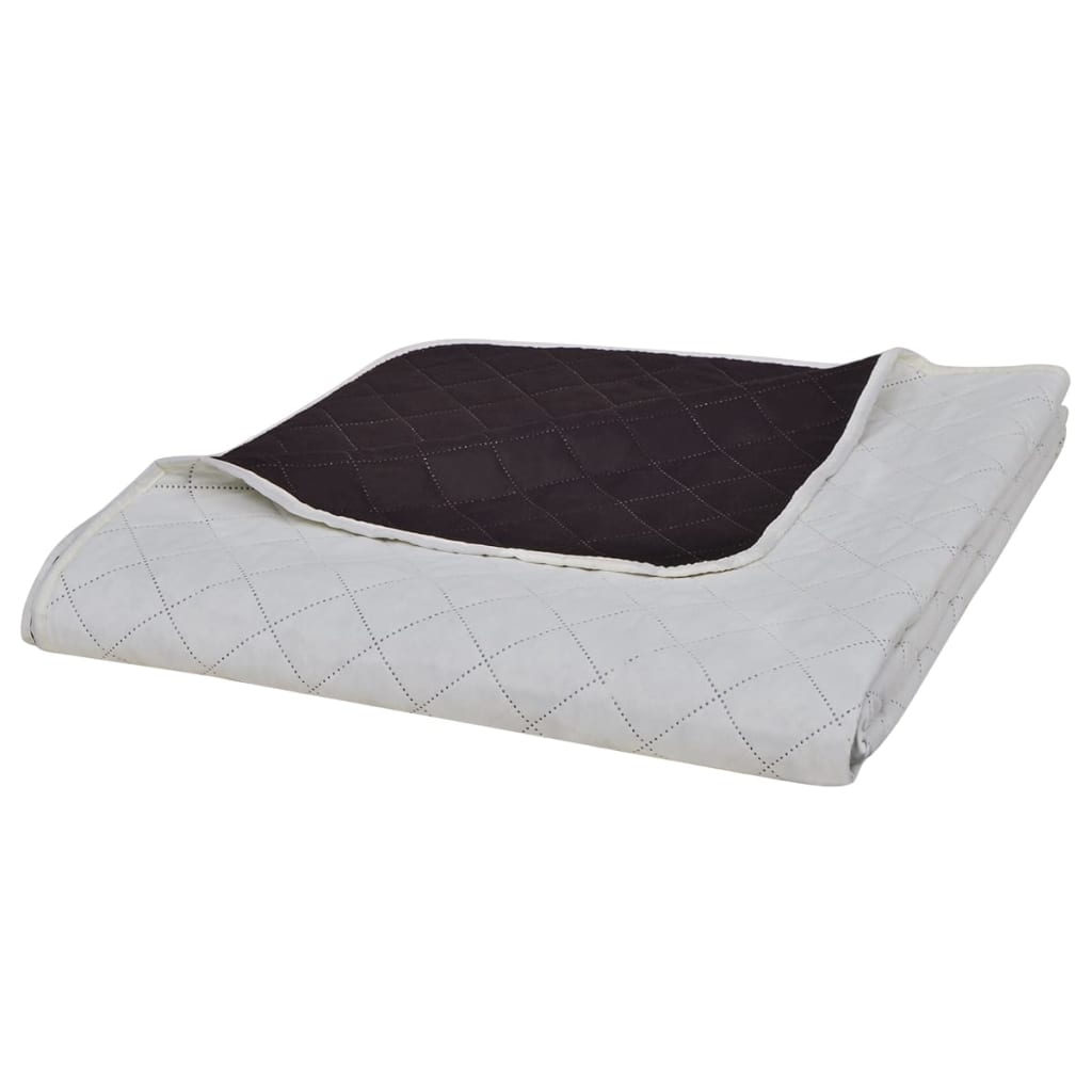 Bedsprei gewatteerd dubbelzijdig 170x210 cm beige/bruin Dekbedden | Creëer jouw Trendy Thuis | Gratis bezorgd & Retour | Trendy.nl