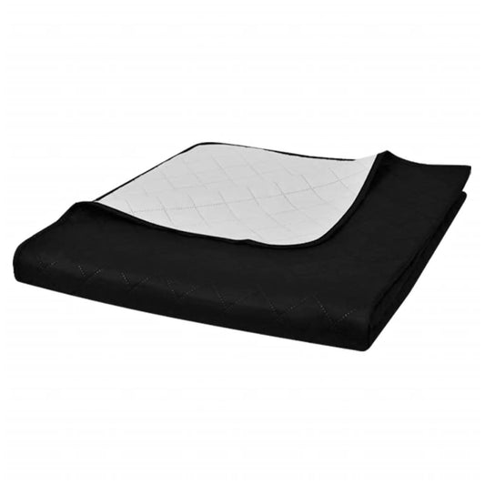 Bedsprei gewatteerd dubbelzijdig 170x210 cm zwart/wit Dekbedden | Creëer jouw Trendy Thuis | Gratis bezorgd & Retour | Trendy.nl