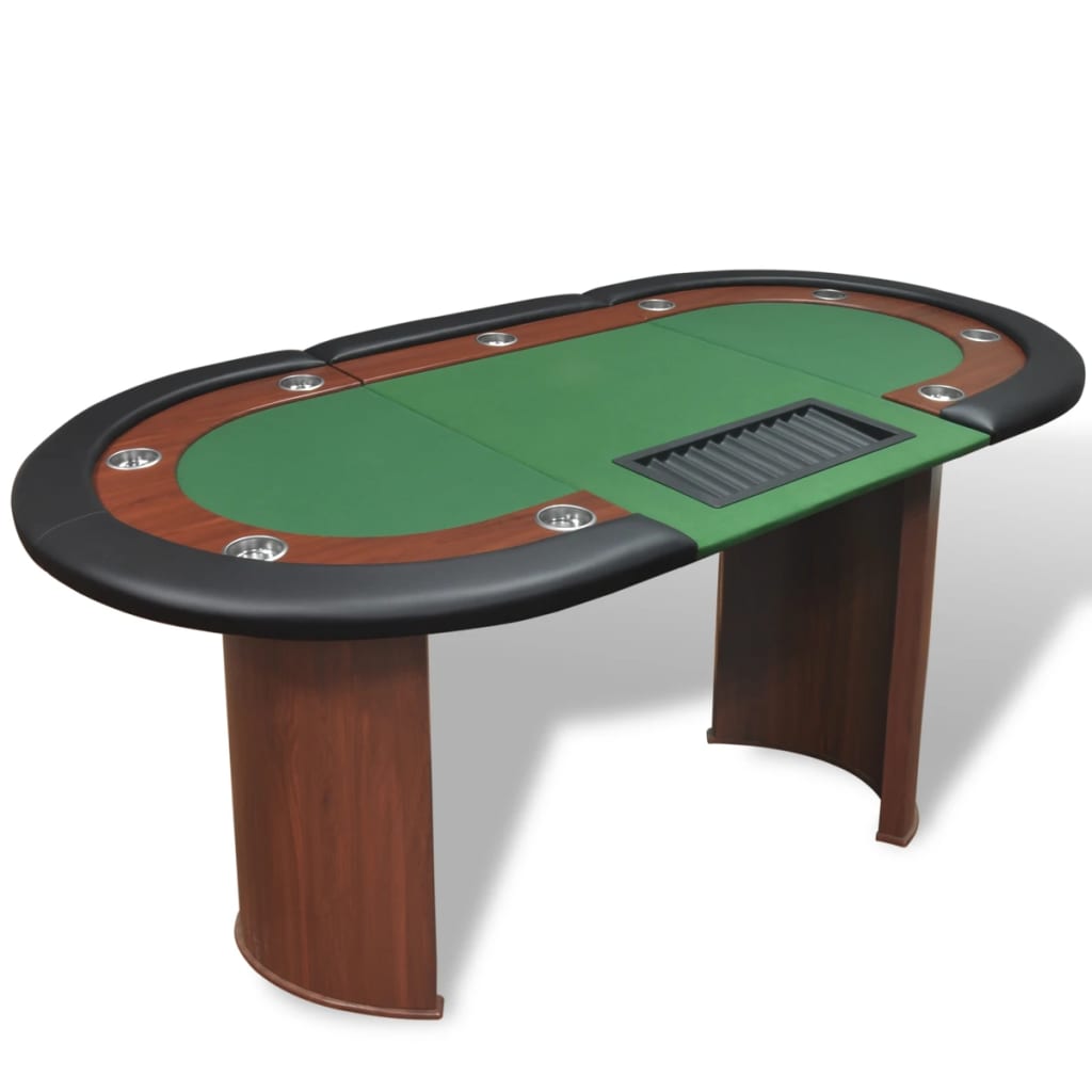 Pokertafel voor 10 personen met dealervak en fichebak groen Poker- & spellentafels | Creëer jouw Trendy Thuis | Gratis bezorgd & Retour | Trendy.nl