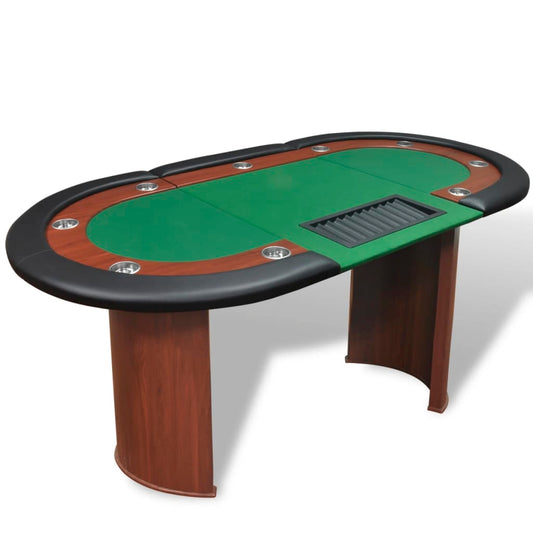 Pokertafel voor 10 personen met dealervak en fichebak groen Poker- & spellentafels | Creëer jouw Trendy Thuis | Gratis bezorgd & Retour | Trendy.nl