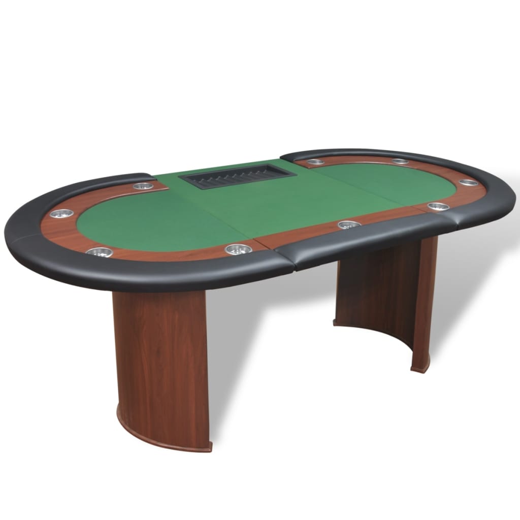 Pokertafel voor 10 personen met dealervak en fichebak groen Poker- & spellentafels | Creëer jouw Trendy Thuis | Gratis bezorgd & Retour | Trendy.nl