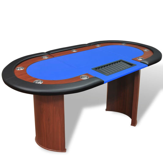 Pokertafel voor 10 personen met dealervak en fichebak blauw Poker- & spellentafels | Creëer jouw Trendy Thuis | Gratis bezorgd & Retour | Trendy.nl