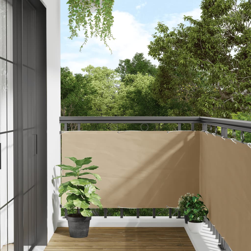 Balkonscherm Oxford textiel 75x400 cm beige Parasols en zonneschermen | Creëer jouw Trendy Thuis | Gratis bezorgd & Retour | Trendy.nl
