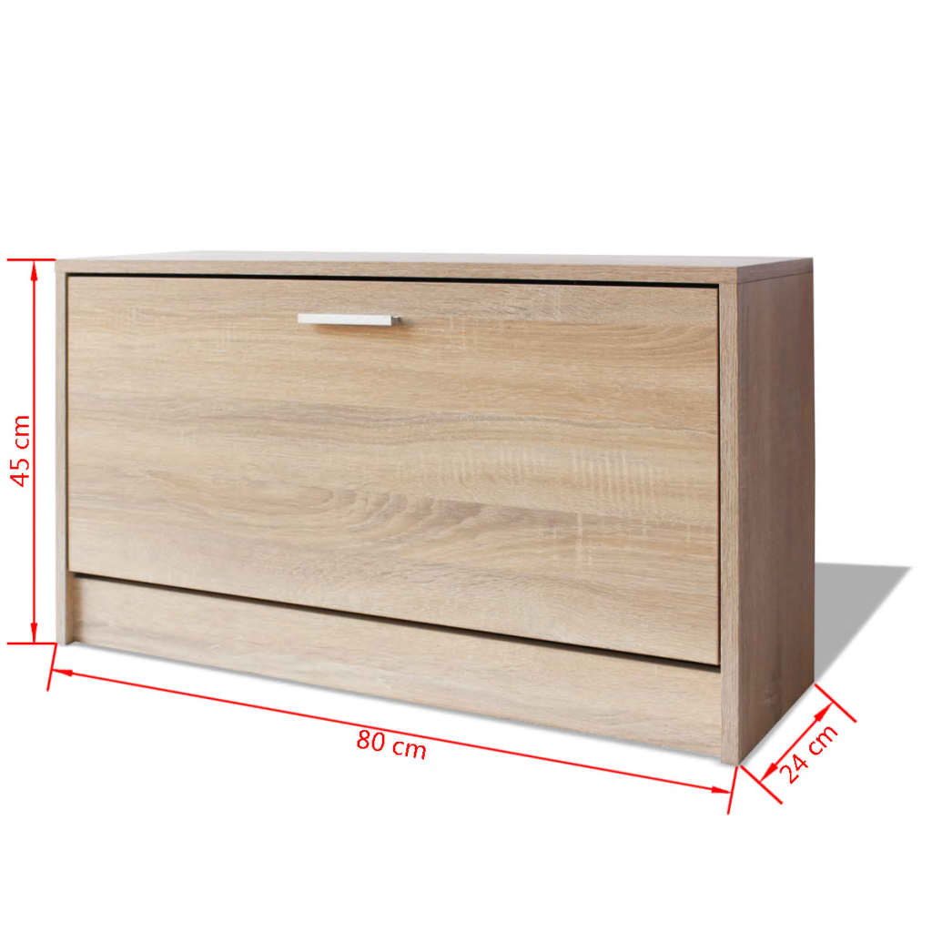 Schoenenopbergbank 80x24x45 cm eikenkleurig Schoenenrekken | Creëer jouw Trendy Thuis | Gratis bezorgd & Retour | Trendy.nl