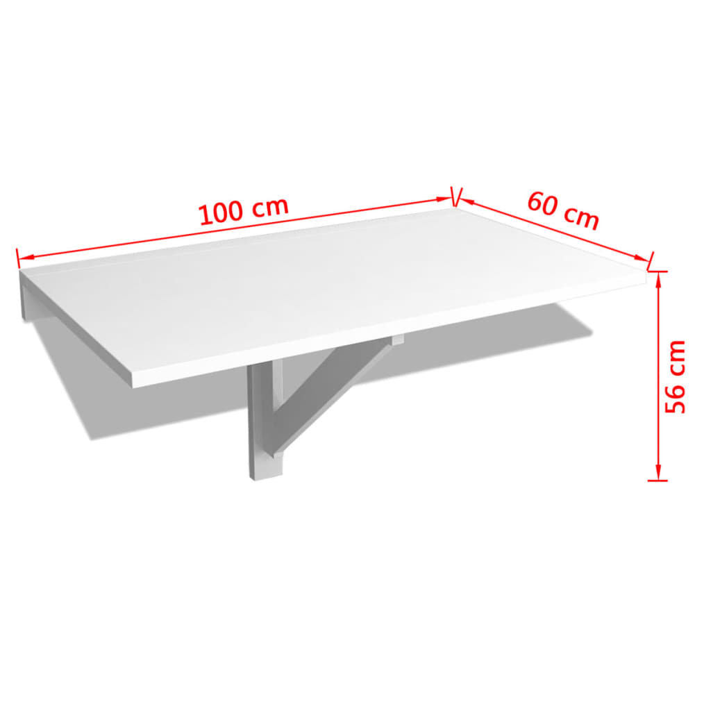 Wandtafel inklapbaar 100x60 cm wit Klaptafels | Creëer jouw Trendy Thuis | Gratis bezorgd & Retour | Trendy.nl