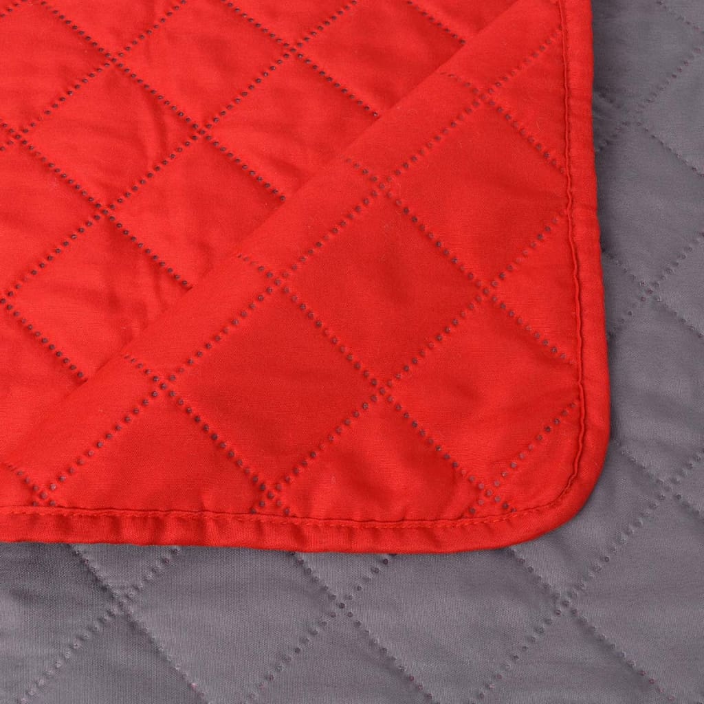 Dubbelzijdige quilt bedsprei rood en grijs 220x240 cm Dekbedden | Creëer jouw Trendy Thuis | Gratis bezorgd & Retour | Trendy.nl